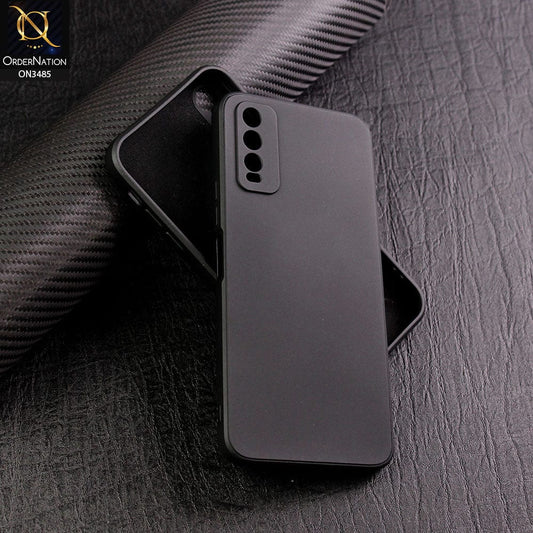 Vivo Y12a Cover - Black - ONation Silica Gel Series - HQ Liquid Silicone Elegant Colors Camera Protection Soft Case