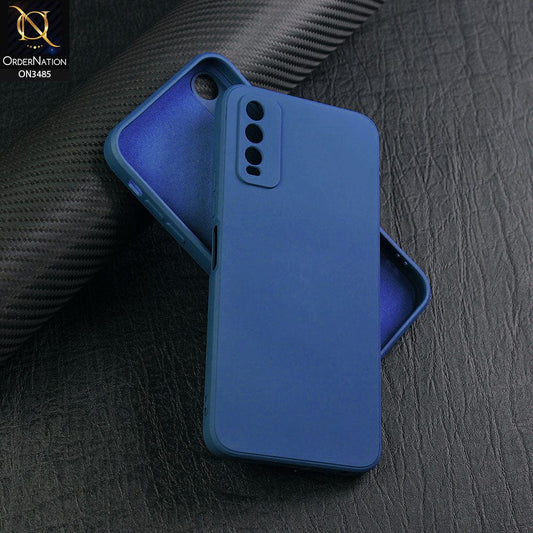 Vivo Y20i Cover - Blue - ONation Silica Gel Series - HQ Liquid Silicone Elegant Colors Camera Protection Soft Case