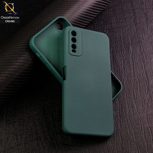 Vivo Y20A Cover - Dark Green - ONation Silica Gel Series - HQ Liquid Silicone Elegant Colors Camera Protection Soft Case