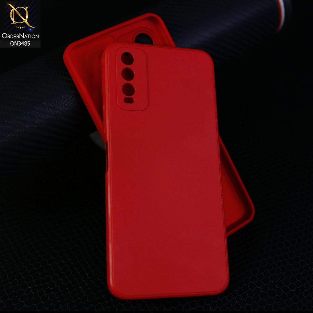 Vivo Y20 Cover - Dark Red - ONation Silica Gel Series - HQ Liquid Silicone Elegant Colors Camera Protection Soft Case
