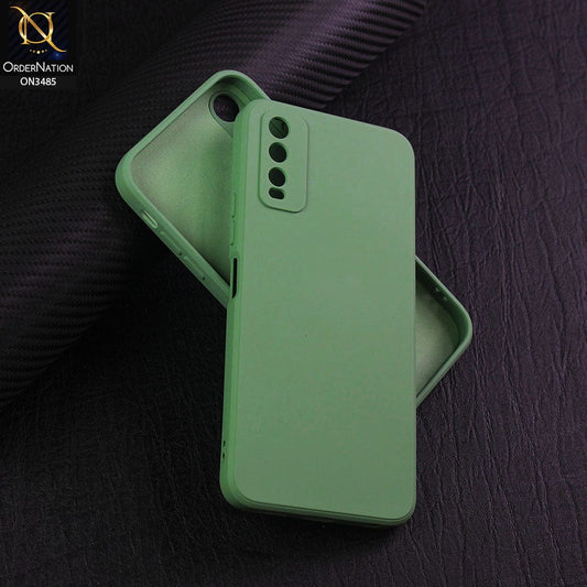 Vivo Y20s Cover - Light Green - ONation Silica Gel Series - HQ Liquid Silicone Elegant Colors Camera Protection Soft Case