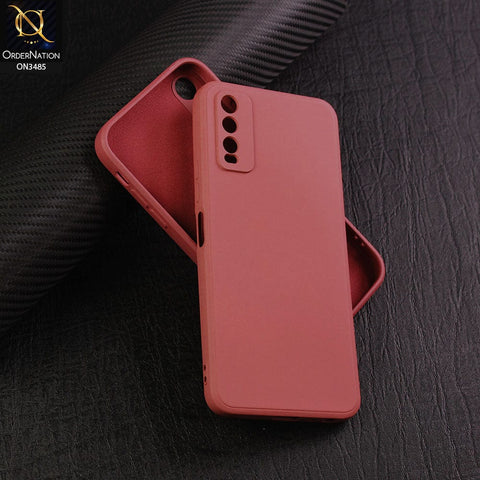 Vivo Y20i Cover - Red - ONation Silica Gel Series - HQ Liquid Silicone Elegant Colors Camera Protection Soft Case