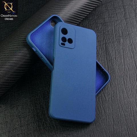 Vivo Y33s Cover - Blue - ONation Silica Gel Series - HQ Liquid Silicone Elegant Colors Camera Protection Soft Case