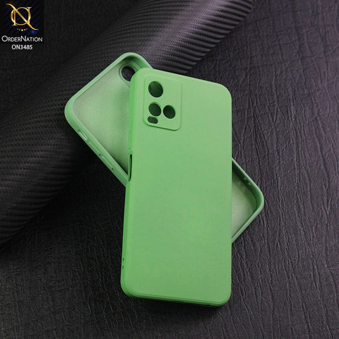 Vivo Y21a Cover - Light Green - ONation Daisy Series - HQ Liquid Silicone Elegant Colors Camera Protection Soft Case ( Fast Delivery )