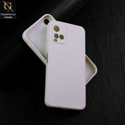 Vivo Y21G Cover - Off-White (Not Pure White) - ONation Daisy Series - HQ Liquid Silicone Elegant Colors Camera Protection Soft Case