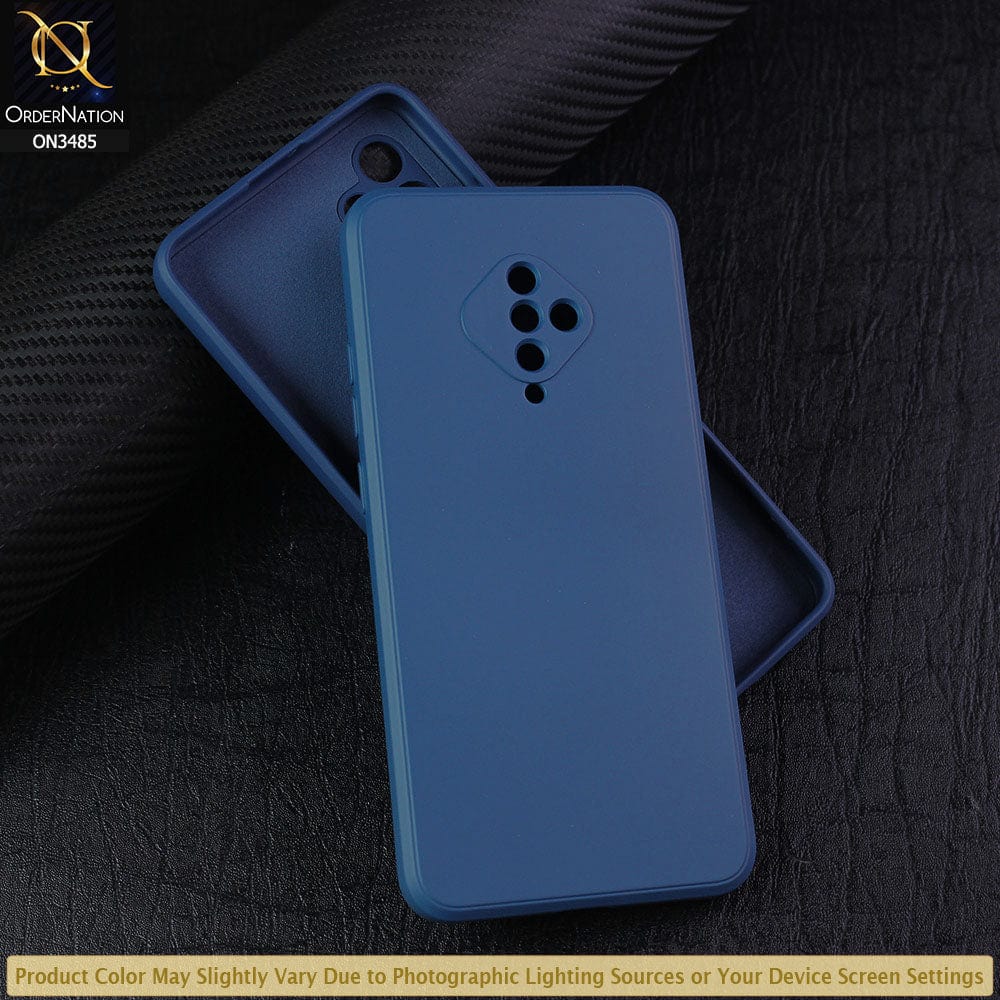 Vivo Y51 (2020 September) Cover - Blue - ONation Silica Gel Series - HQ Liquid Silicone Elegant Colors Camera Protection Soft Case