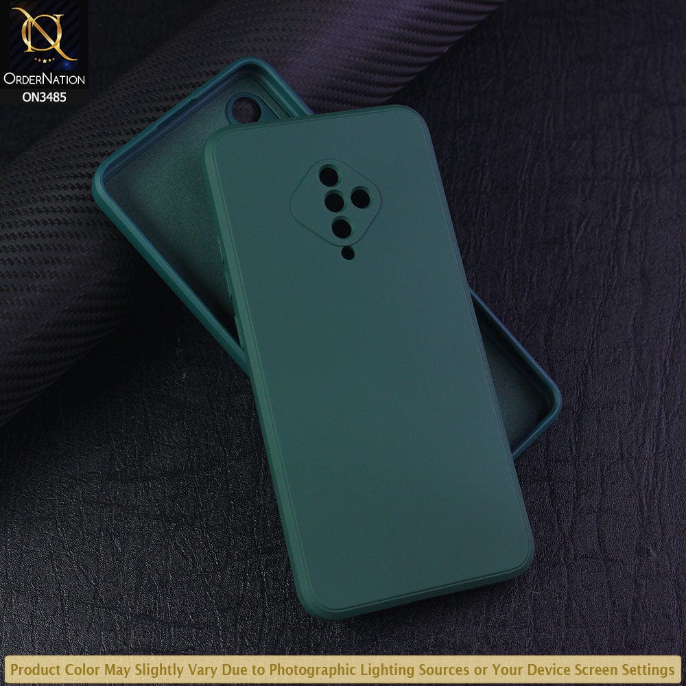 Vivo Y51 (2020 September) Cover - Dark Green - ONation Silica Gel Series - HQ Liquid Silicone Elegant Colors Camera Protection Soft Case