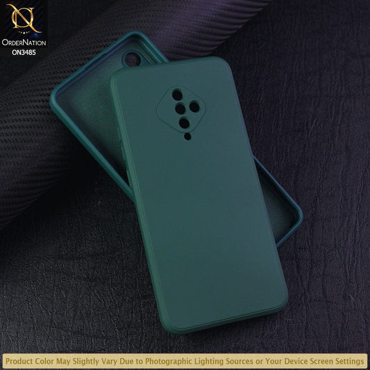 Vivo S1 Pro Cover - Dark Green - ONation Silica Gel Series - HQ Liquid Silicone Elegant Colors Camera Protection Soft Case