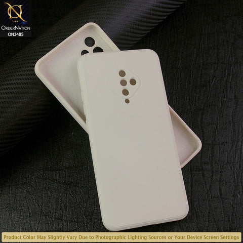 Vivo S1 Pro Cover - Off White - ONation Silica Gel Series - HQ Liquid Silicone Elegant Colors Camera Protection Soft Case