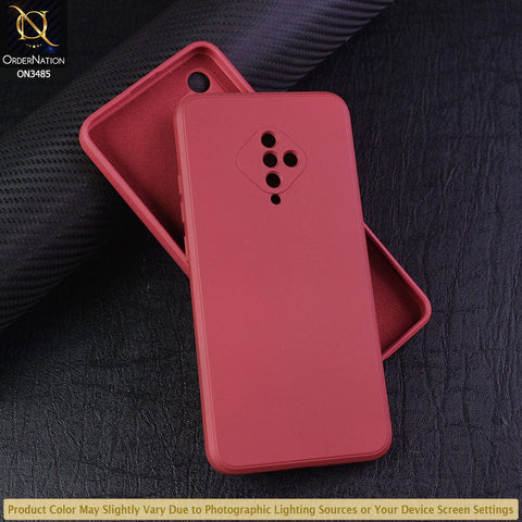 Vivo Y51 (2020 September) Cover - Red - ONation Silica Gel Series - HQ Liquid Silicone Elegant Colors Camera Protection Soft Case