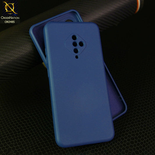 Vivo Y9s Cover - Blue - ONation Silica Gel Series - HQ Liquid Silicone Elegant Colors Camera Protection Soft Case