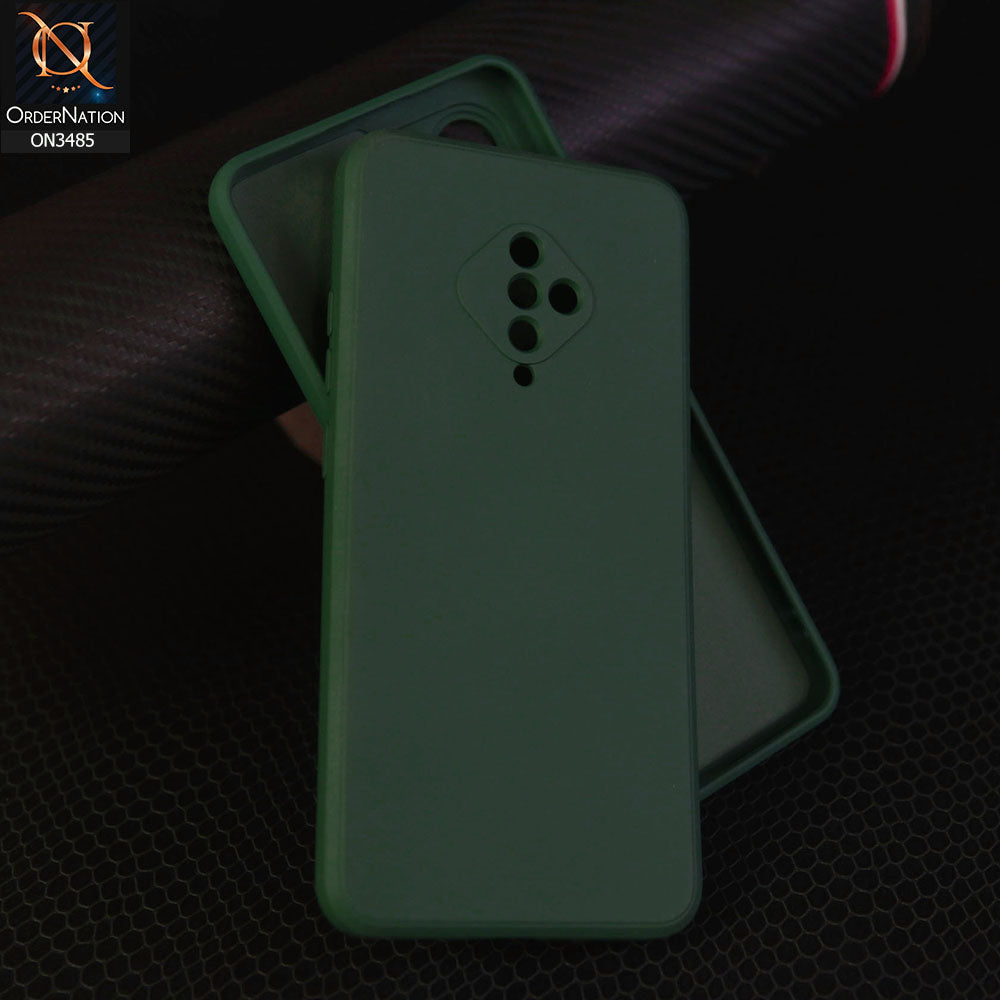Vivo Y9s Cover - Dark Green - ONation Silica Gel Series - HQ Liquid Silicone Elegant Colors Camera Protection Soft Case