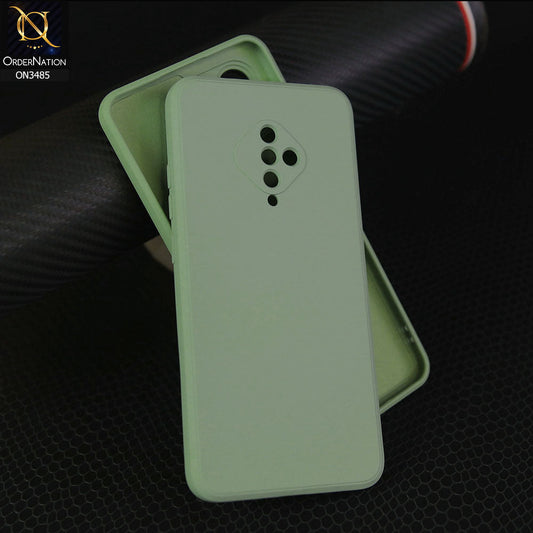 Vivo Y9s Cover - Light Green - ONation Silica Gel Series - HQ Liquid Silicone Elegant Colors Camera Protection Soft Case