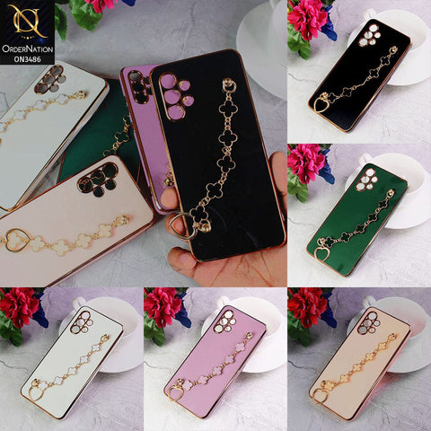 Vivo X70 Pro Cover  - Green - Electroplated Edges Soft Silicone Flower Chain Finger Holder Case