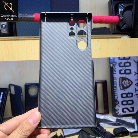 Samsung Galaxy S22 Ultra 5G Cover - Green - K-Doo Carbon Fiber Ultra Thin Protective Case