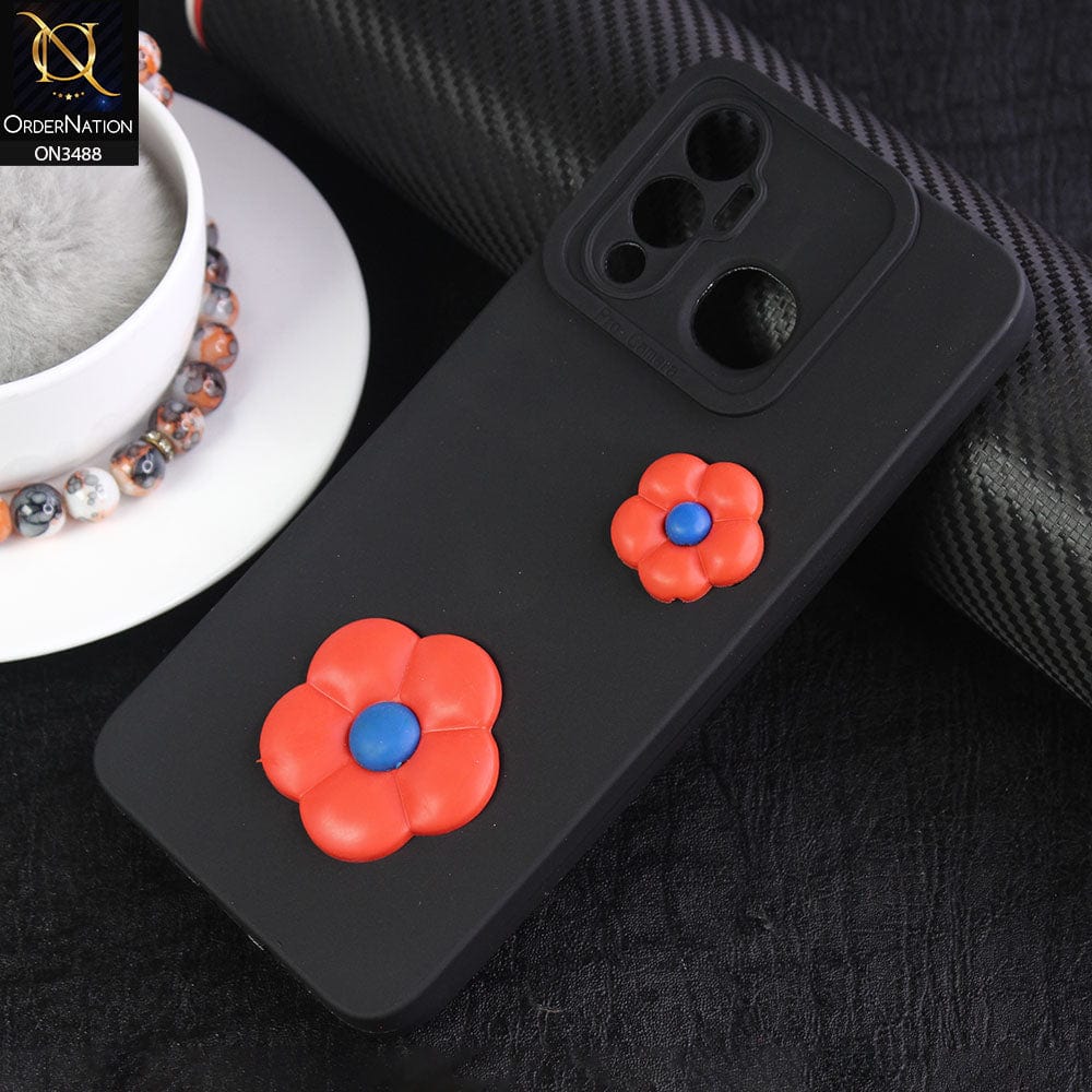 Infinix Hot 12 Play Cover - Black - Design 10 - Candy Color Cute Look  Soft Silicone Sweet Case