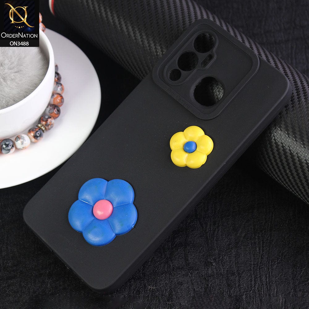 Infinix Hot 12 Play Cover - Black - Design 11 - Candy Color Cute Look  Soft Silicone Sweet Case