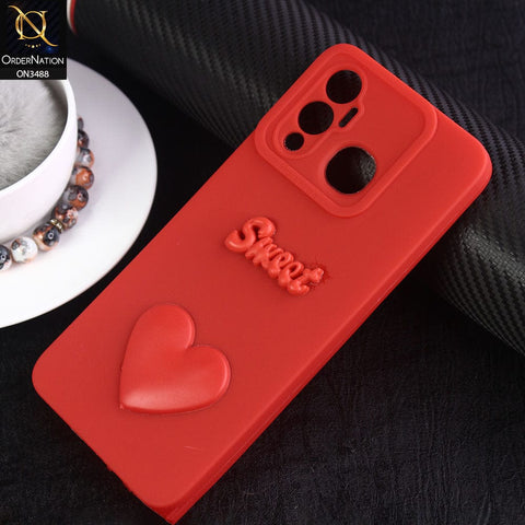 Infinix Hot 12 Play Cover - Red - Design 6 - Candy Color Cute Look  Soft Silicone Sweet Case