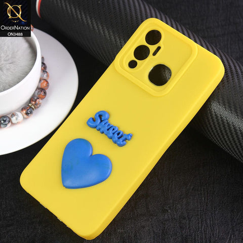 Infinix Hot 12 Play Cover - Yellow - Design 7 - Candy Color Cute Look  Soft Silicone Sweet Case