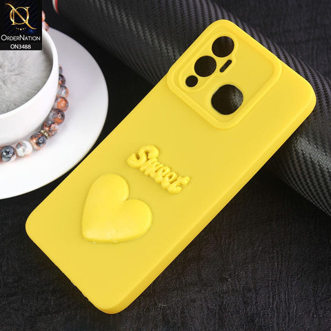Infinix Hot 12 Play Cover - Yellow - Design 8 - Candy Color Cute Look  Soft Silicone Sweet Case