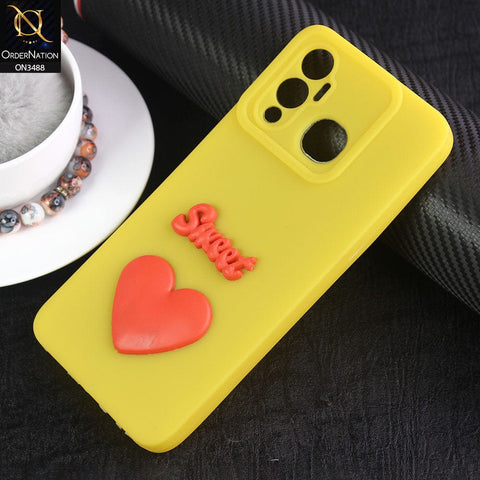 Infinix Hot 12i Cover - Yellow - Design 9 - Candy Color Cute Look  Soft Silicone Sweet Case