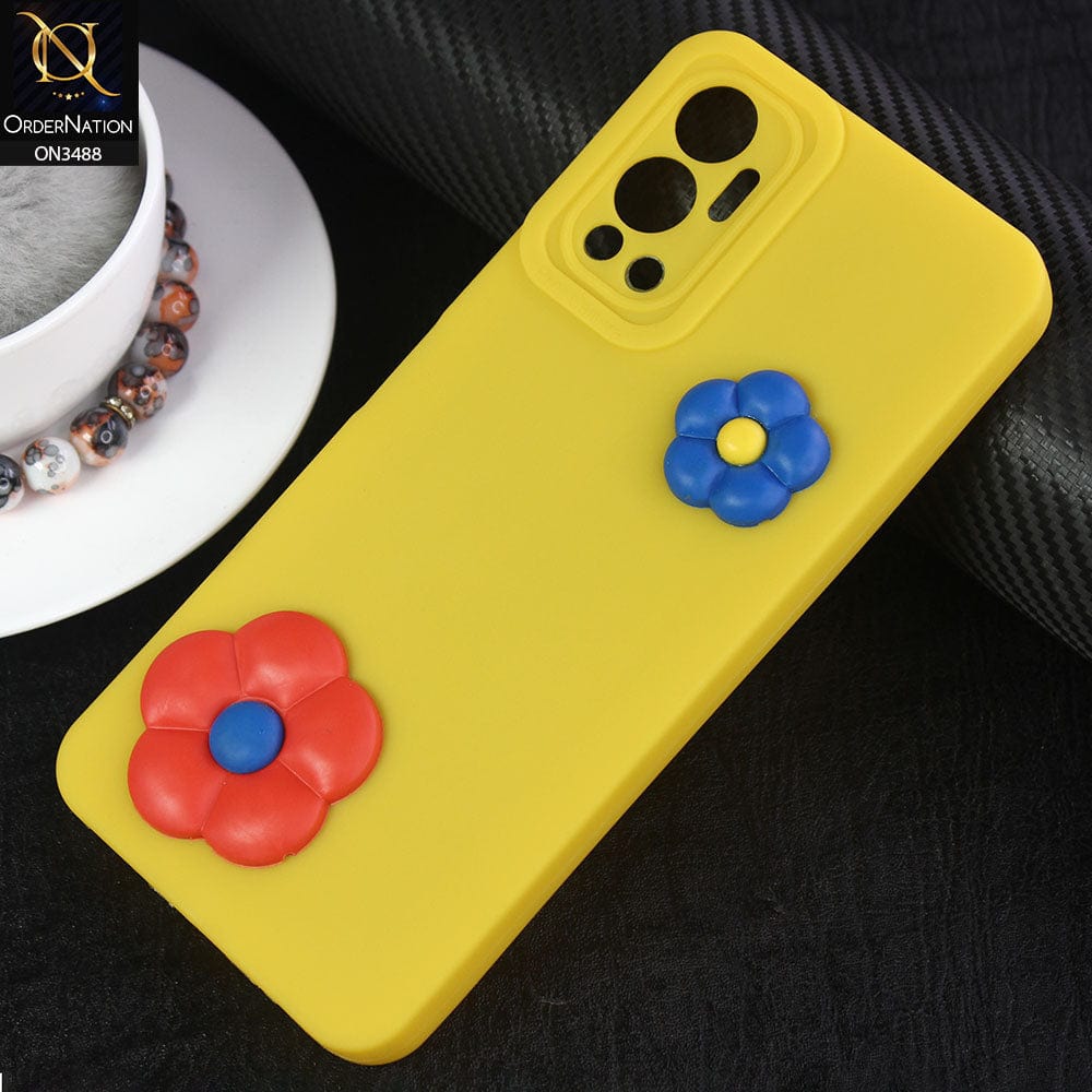 Infinix Hot 12 Cover - Yellow - Design 5 - Candy Color Cute Look  Soft Silicone Sweet Case