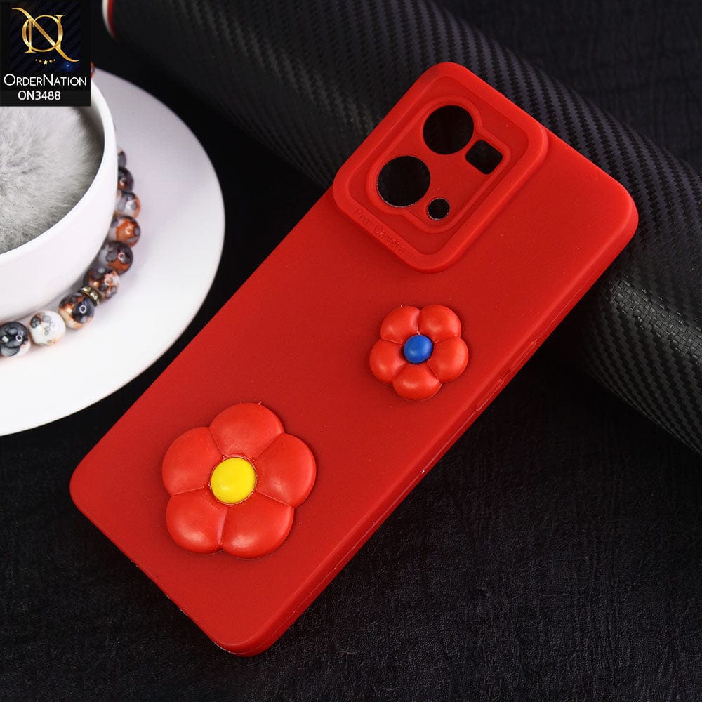Oppo F21 Pro 4G Cover - Red - Design 7 - Candy Color Cute Look  Soft Silicone Sweet Case