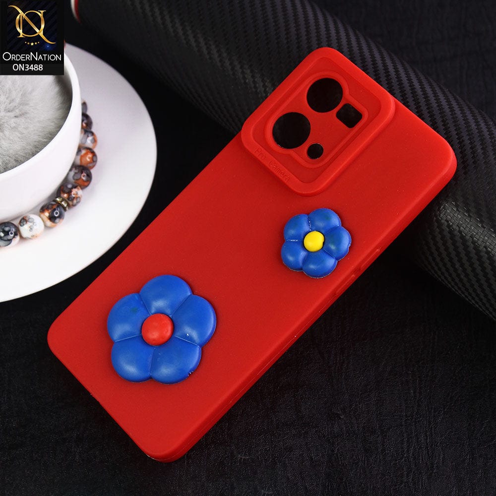 Oppo Reno 7 4G Cover - Red - Design 8 - Candy Color Cute Look  Soft Silicone Sweet Case