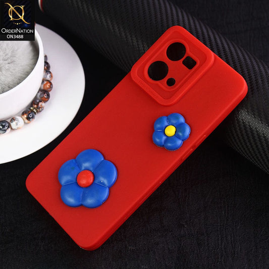 Oppo Reno 7 4G Cover - Red - Design 8 - Candy Color Cute Look  Soft Silicone Sweet Case