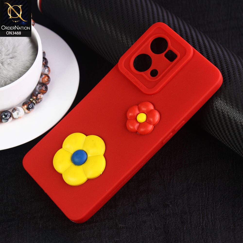 Oppo F21 Pro 4G Cover - Red - Design 9 - Candy Color Cute Look  Soft Silicone Sweet Case