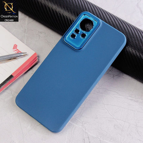 Infinix Note 11 Cover - Blue - Rubberized Tpu+Pc Anti Scratch Shiny Camera Lens Protection Soft Case