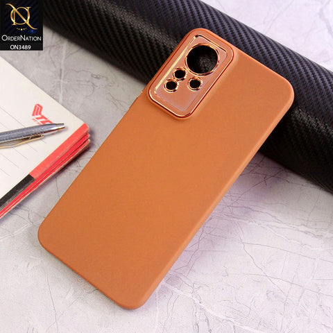 Infinix Note 11 Cover - Brown - Rubberized Tpu+Pc Anti Scratch Shiny Camera Lens Protection Soft Case