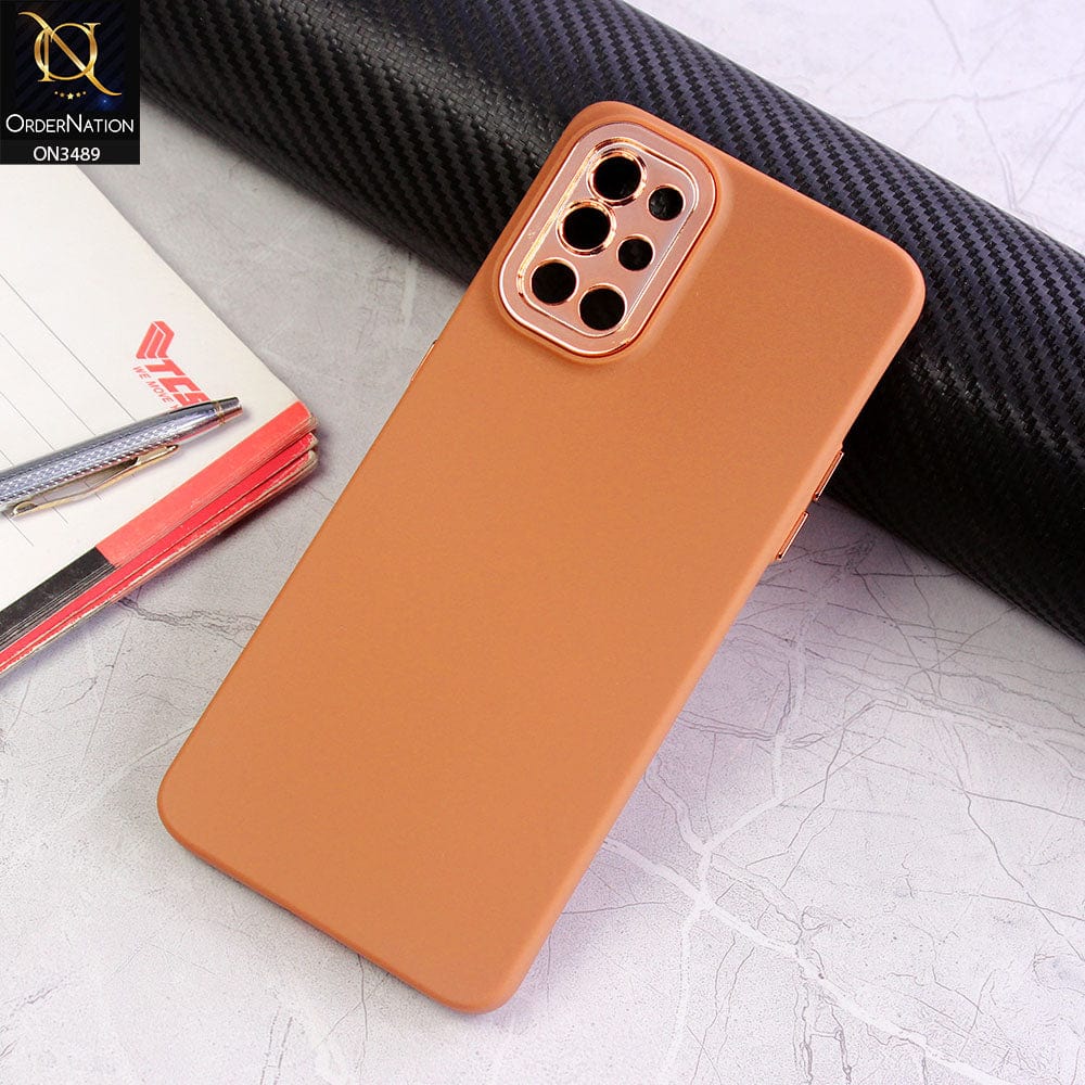 OnePlus 8T Cover - Brown - Rubberized Tpu+Pc Anti Scratch Shiny Camera Lens Protection Soft Case