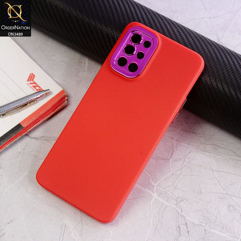 Vivo V23e Cover - Red - Rubberized Tpu+Pc Anti Scratch Shiny Camera Lens Protection Soft Case