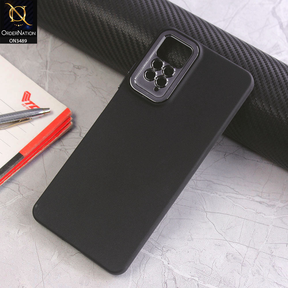Xiaomi Redmi Note 11E Pro Cover - Black - Rubberized Tpu+Pc Anti Scratch Shiny Camera Lens Protection Soft Case