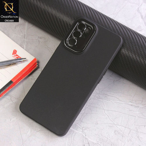 Reno 6 Cover - Black - Rubberized Tpu+Pc Anti Scratch Shiny Camera Lens Protection Soft Case