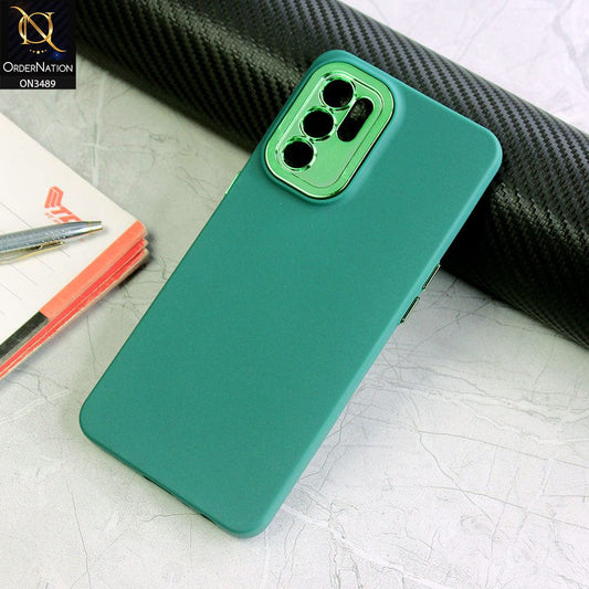 Reno 6 Cover - Green - Rubberized Tpu+Pc Anti Scratch Shiny Camera Lens Protection Soft Case