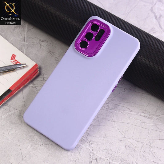 Reno 6 Cover - Purple - Rubberized Tpu+Pc Anti Scratch Shiny Camera Lens Protection Soft Case