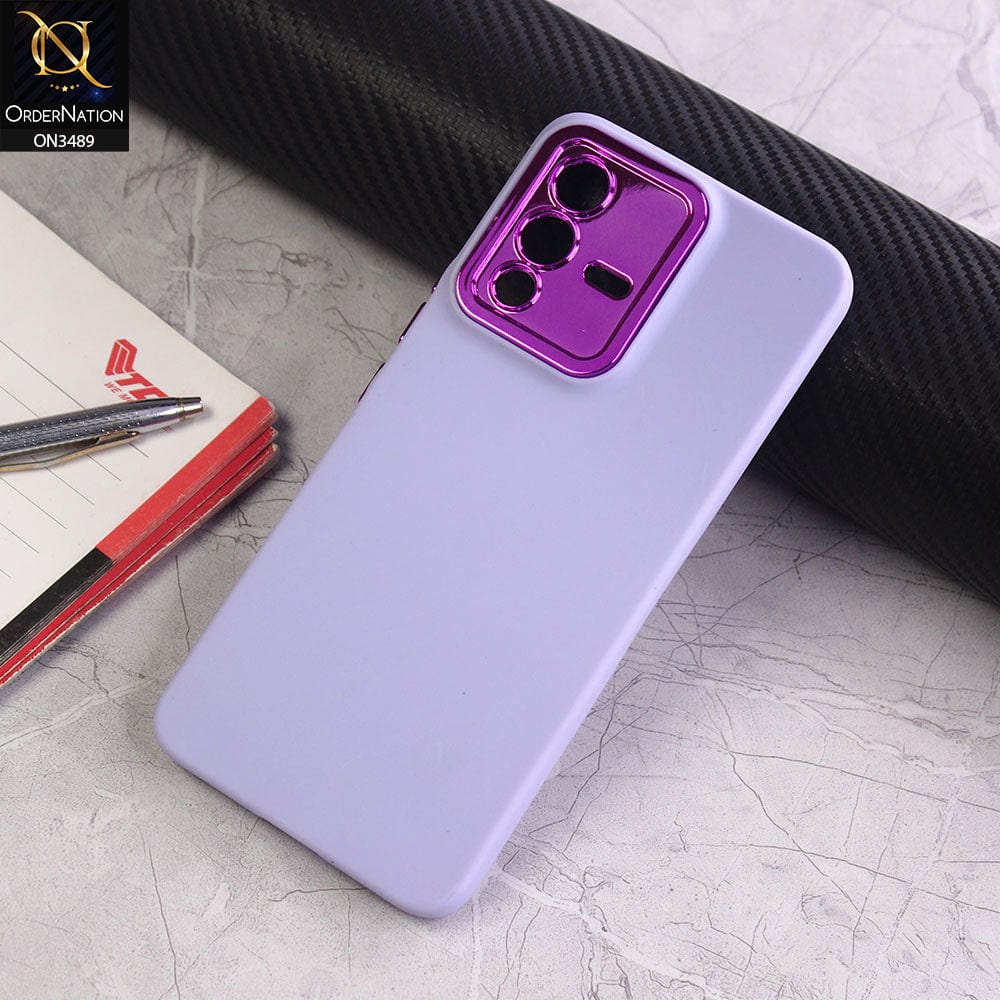Vivo S12 Cover - Purple - Rubberized Tpu+Pc Anti Scratch Shiny Camera Lens Protection Soft Case