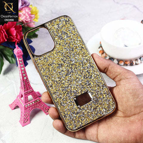 iPhone 12 Pro Max Cover - Golden - Bling Sparkle Shiny Diamond Glitter Soft Silicone Case