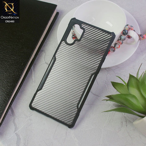 Samsung Galaxy Note 10 Plus Cover - Black - Hybrid Carbon Fiber With Camera Protection Soft Case