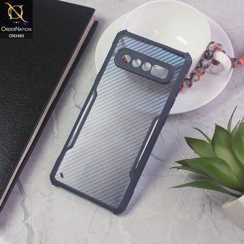 Samsung Galaxy S10 5G Cover - Blue - Hybrid Carbon Fiber With Camera Protection Soft Case