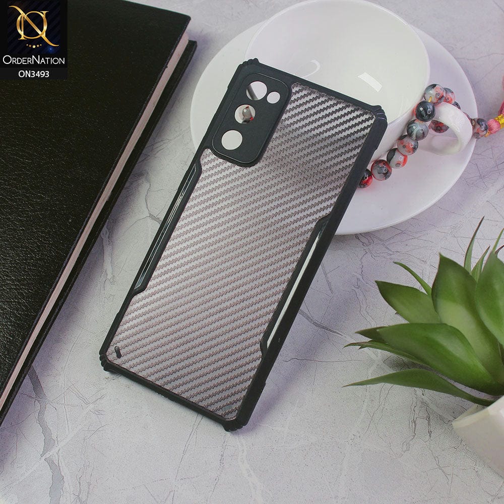 Samsung Galaxy S20 FE Cover - Black - Hybrid Carbon Fiber With Camera Protection Soft Case