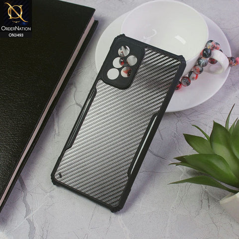 Samsung Galaxy A32 Cover - Black - Hybrid Carbon Fiber With Camera Protection Soft Case