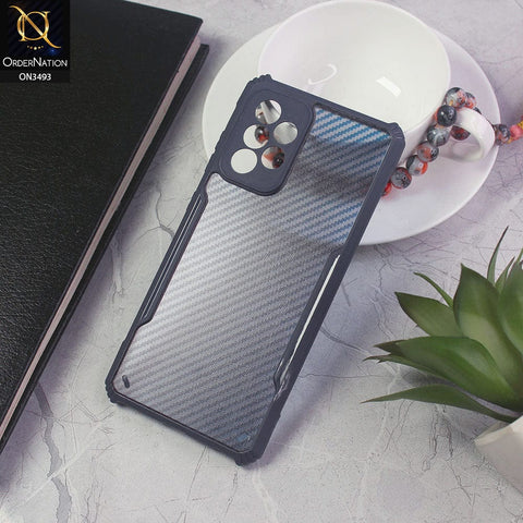 Samsung Galaxy A72 Cover - Blue - Hybrid Carbon Fiber With Camera Protection Soft Case