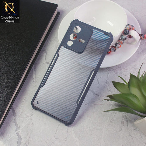 Vivo S12 Cover - Blue - Hybrid Carbon Fiber With Camera Protection Soft Case