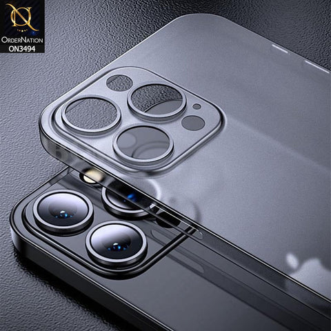 iPhone 13 Pro Max Cover - Sierra Blue - AG Frosted Glass Soft Silicone Border Case With Camera Protection