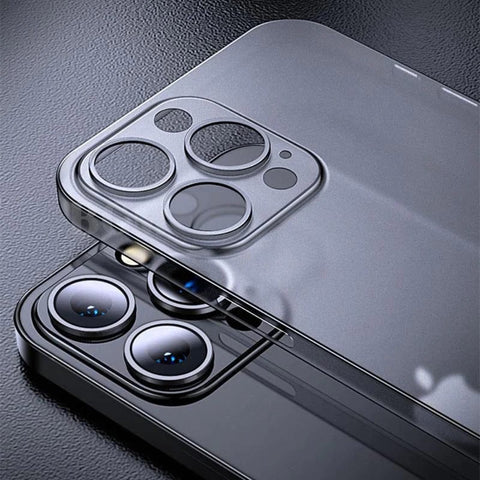 iPhone 12 Pro Max Cover - White - AG Frosted Glass Soft Silicone Border Case With Camera Protection