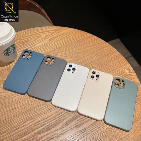 iPhone 13 Pro Max Cover - Sierra Blue - AG Frosted Glass Soft Silicone Border Case With Camera Protection