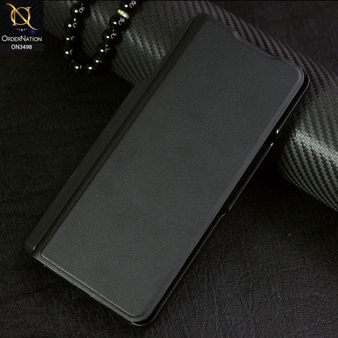 Samsung Galaxy Z Fold 3 5G Cover - Black - New Antimicrobial Coating Leather Flip Cover With S Pen Holder